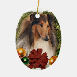ラフCollieクリスマスギフトオーナメント セラミックオーナメント