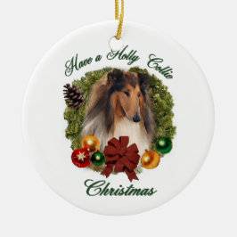 ラフCollieクリスマスギフトオーナメント セラミックオーナメント