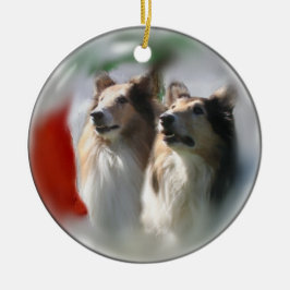 ラフCollieクリスマスギフトオーナメント セラミックオーナメント
