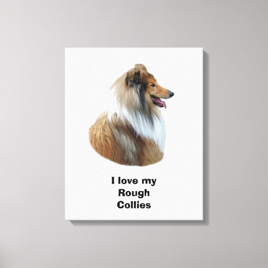 ラフCollie犬のポートレート写真 キャンバスプリント (正面)