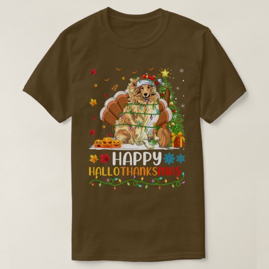 ラフCollie犬の愛人ラフおもしろいCollie HelloTha Tシャツ (デザイン正面)
