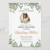 ラフCollie犬の緑Bohoベビーシャワー 招待状 (正面/裏面)