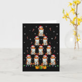 ラフCollie Dog Santa HatクリスマスライトクリスマスT カード (黄色い花)