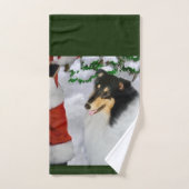ラフCollie Tri Colorクリスマス バスタオルセット (ハンドタオル)
