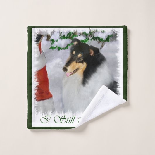 ラフCollie Tri Colorクリスマス バスタオルセット (ウォッシュタオル)