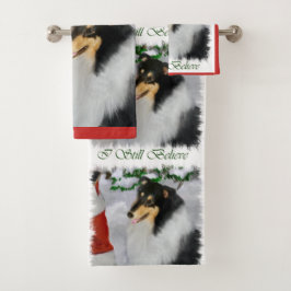 ラフCollie Tri Colorクリスマス バスタオルセット