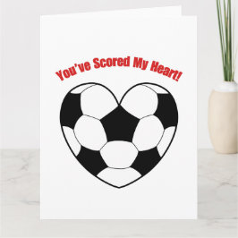 ラブおもしろいハートサッカープンバレンタインカード カード