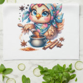 ラブおもしろい引用文かわいいチキン料理 キッチンタオル (折り畳み)