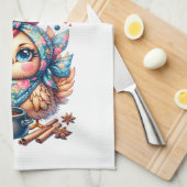 ラブおもしろい引用文かわいいチキン料理 キッチンタオル (四つ折り)