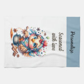 ラブおもしろい引用文かわいいチキン料理 キッチンタオル (横)