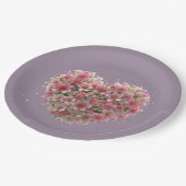 ラブお祝いフローラハート ペーパープレート (アングル)