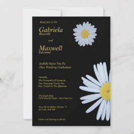 ラブお祝いホワイトデイジー結婚ズ 招待状