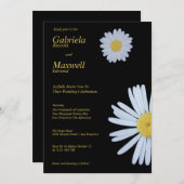 ラブお祝いホワイトデイジー結婚ズ 招待状 (正面/裏面)