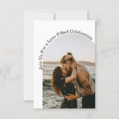 ラブお祝い、シンプルスクリプトarch photo結婚's 招待状 (正面)