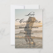 ラブお祝い、boho arch 2枚の結婚写真 招待状 (裏面)