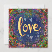 ラブかわいらしハートの花感動的 サンキューカード (正面)