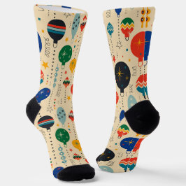 ラブかわいらしル伝統的オーナメントベージュ ソックス