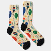 ラブかわいらしル伝統的オーナメントベージュ ソックス (右)