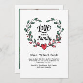 ラブが家族のハート写真発表 案内状 (正面/裏面)