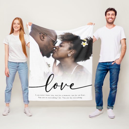 ラブことわざスクリプトフォト フリースブランケット (インサイチュ)