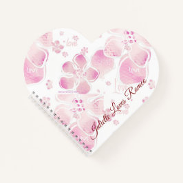 ラブさくらんぼ花ハート型スパイラルノート ノートブック