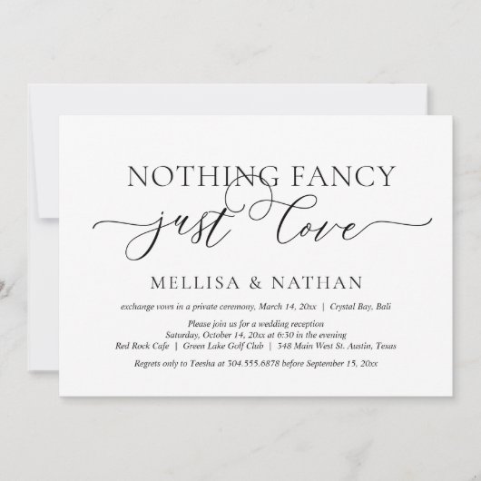 ラブだけ、ウェディングエロープメントパーティー 招待状 (正面)