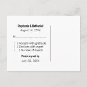 ラブつながりUSB RSVPポストカード、赤 インビテーションポストカード (裏面)