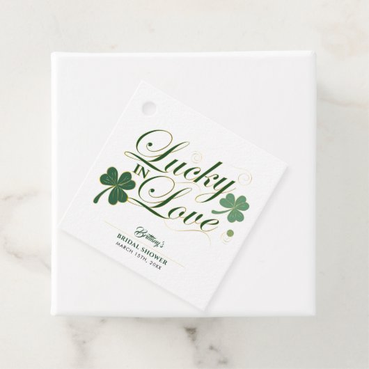 ラブでラッキーなパトリックのモダン ブライダルシャワー フェイバータグ (インサイチュ)
