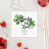 ラブでラッキー | 水彩のウェディングシャワー スタンダードカクテルナプキン (インサイチュ)
