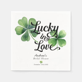 ラブでラッキー | 水彩 結婚前のお祝い スタンダードカクテルナプキン