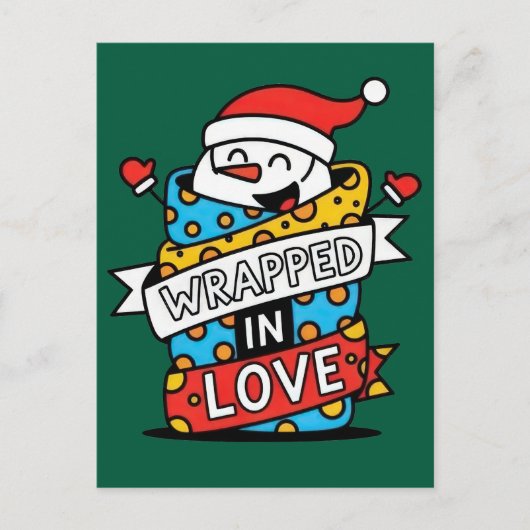 ラブで包まれたクリスマス ポストカード (正面)
