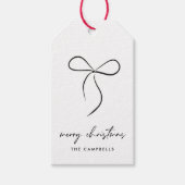 ラブで包まれたブラックボウ メリークリスマス ギフトタグ (正面)