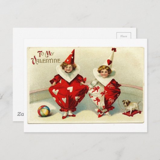 ラブで道化師のように振る舞う ポストカード (正面/裏面)