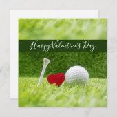 ラブとゴルフボールでのバレンタイン·ゴルファー幸せ シーズンカード (正面/裏面)