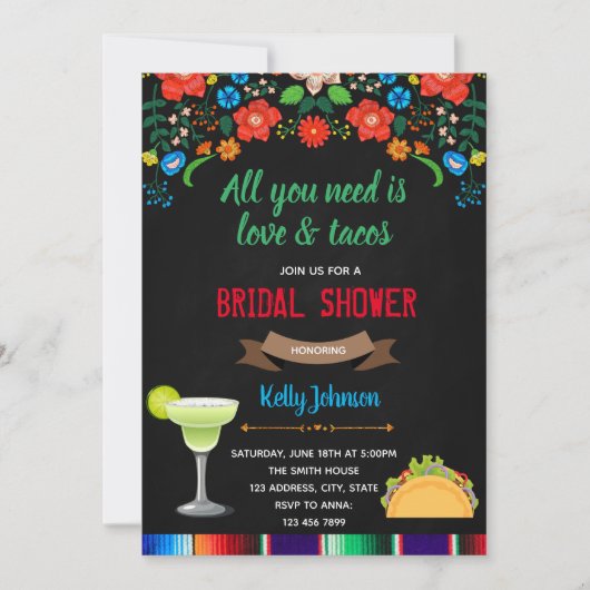 ラブとタコスだけが必要です - パーティー招待状 招待状 (正面)