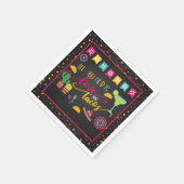 ラブとタコスだけのナプキン - ブラック スタンダードカクテルナプキン (角)