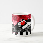 ラブとバラBlackboardスタイルバレンタインマグ コーヒーマグカップ (正面右)