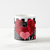ラブとバラBlackboardスタイルマグ コーヒーマグカップ (中央)