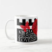 ラブとバラBlackboardスタイルマグ コーヒーマグカップ (左)