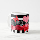 ラブとバラBlackboardスタイルマグ コーヒーマグカップ (正面左)