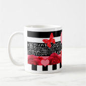 ラブとバラBlackboardスタイルマグ コーヒーマグカップ (左)