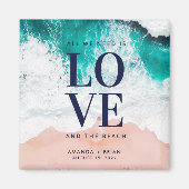 ラブとビーチ沿岸結婚式の引き出物 マグネット (正面)