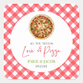 ラブとピザだけがあなたに必要なリハーサルディナー スクエアシール