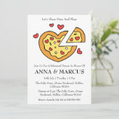 ラブとピザの楽しいリハーサルディナー招待状 招待状 (スタンド正面)