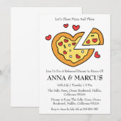 ラブとピザの楽しいリハーサルディナー招待状 招待状 (正面/裏面)