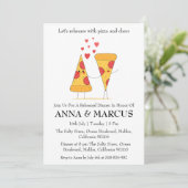 ラブとピザの楽しいリハーサルディナー招待状 招待状 (スタンド正面)