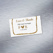 ラブと感謝を込めた新郎新婦の名前 ゴールド ブラック ウェディング マグネット名刺 (インサイチュ)