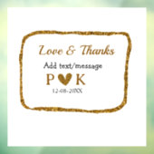 ラブと感謝を込めて カップル名 ゴールデンブラック ウェディング ウィンドウサイン (シート3)