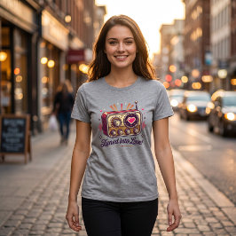 ラブにチューニングされたレトロラジオデザイン トライブレンドＴシャツ