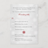 ラブに包まれて ハートがひとつに 結婚式出欠確認 - 赤 出欠カード (裏面)